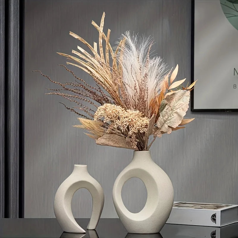 Nordic Hollow Ceramic Vases for Contemporary Living