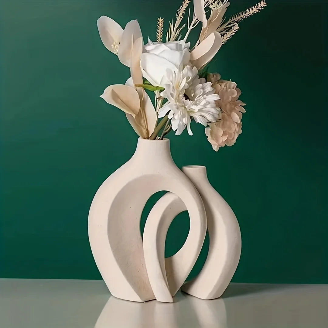 Nordic Hollow Ceramic Vases for Contemporary Living