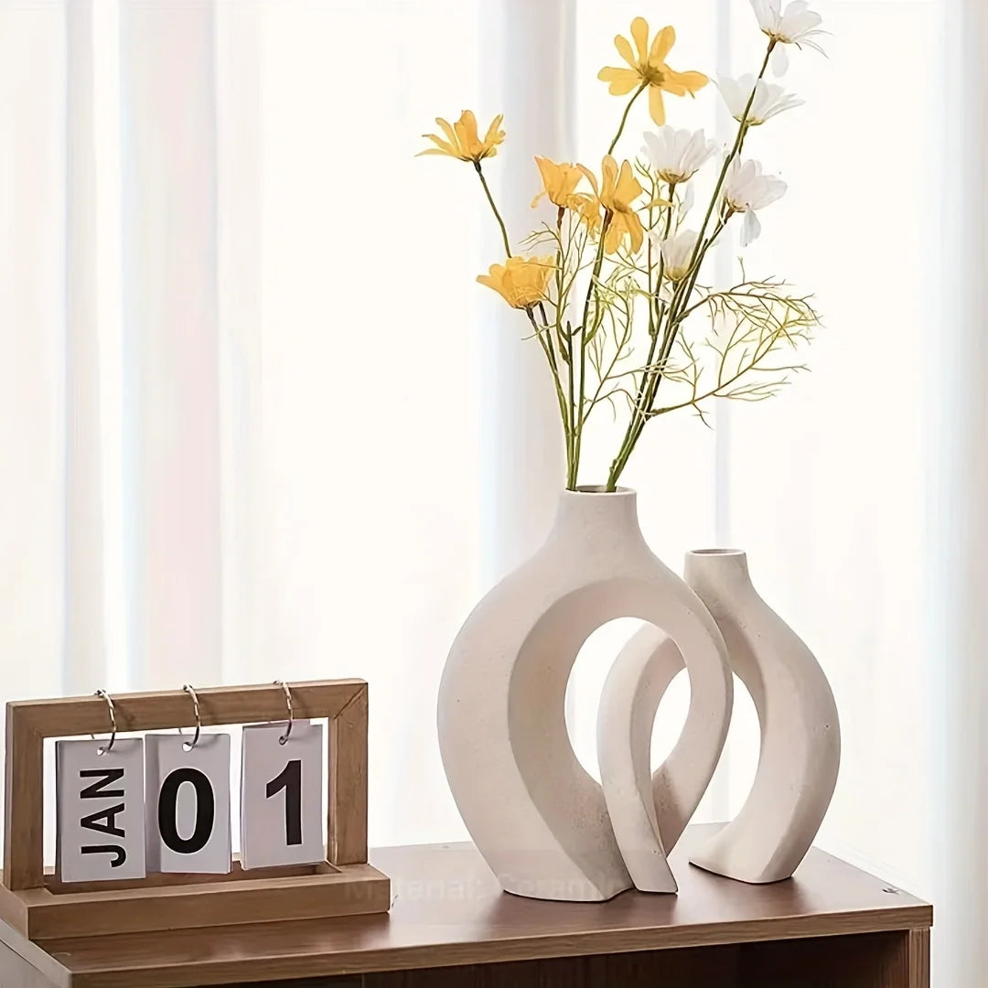 Nordic Hollow Ceramic Vases for Contemporary Living